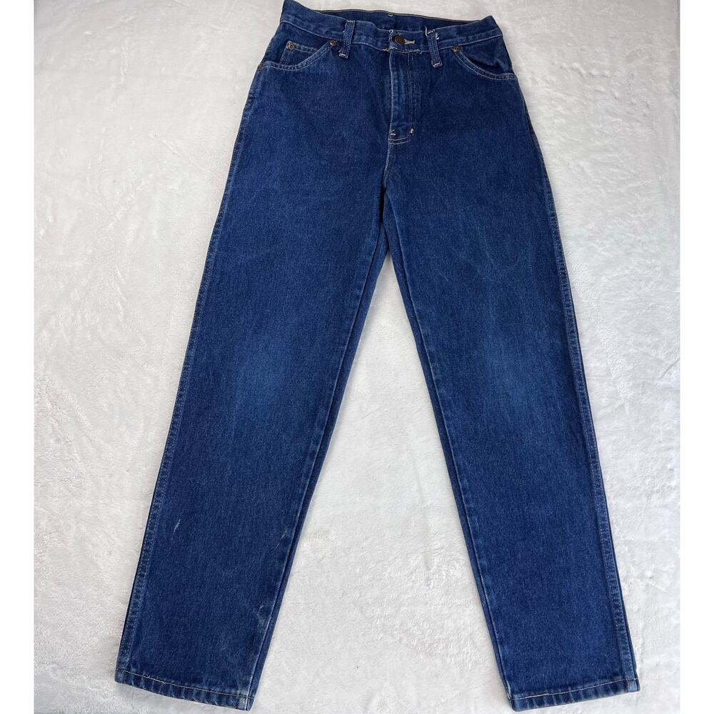 Vintage Youth Girls USA Blue Jeans Size 14 Regular 26X28 Tapered High Waist